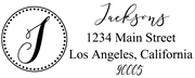 Solid Line and Dot Border Letter J Monogram Stamp Sample